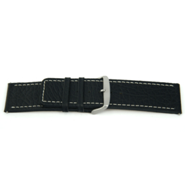 Horlogeband Universeel L125 Leder Zwart 30mm