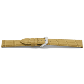 Horlogeband Universeel D339 Leder Beige 14mm