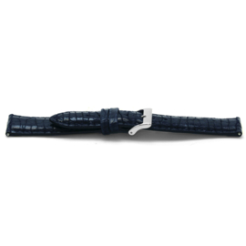 Horlogeband Universeel F604 Leder Blauw 18mm-K180