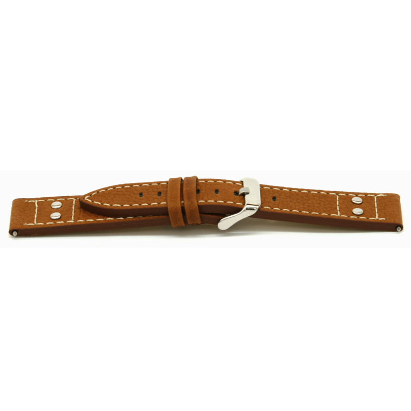 Horlogeband Universeel H367 Leder Cognac 22mm-K259