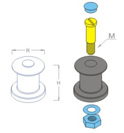 ø10,3 x 10,2mm hoog - 2 stuks  (P 105 10)