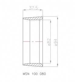 MSN 100 080 Straalbuis, geschikt voor schroef  Ø 80 mm