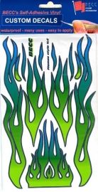 Vinyl sheet  *Flames green/ blue*  1:10 - 12