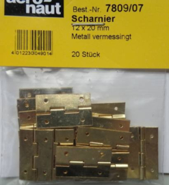 Messing Scharnier 12 x 20mm (7809/07)