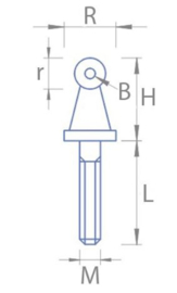 10 stuks   Reling punt - Gat ø0,8mm (63025)