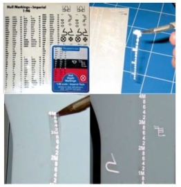 Diepgangmarkering METRIC "ZWART" 1:24