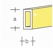 AE7741-13  Brass socket rectangular 13,0x3,0MM  (3 x 33 cm)