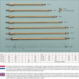 Inkortbare onderhoudvrije schroefas, draad M4, RAB-301-01