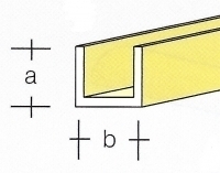 AE7747-14  Brass U-profile  3,5 x 3,5MM  (1 Metre)