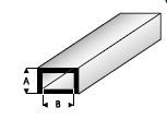 Koker Rechthoek 2,0 x 4,0mm  421-51 (1 Meter)