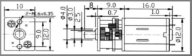 "Micro" Electric motor 6V - 300:1 (42203)