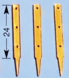 20 stuks  Reling paal - 3 Gaats - hoog 24mm (5603/24)