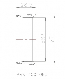 MSN 100 060 nozzle, suitable for screw  Ø 60 mm