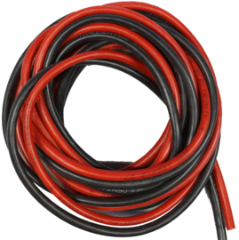 2 Meter Stroomdraad - Zwart/Rood 1,5mm  (E55033)