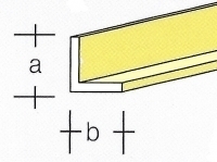 AE7746-16  Messing Hoek-Profiel 4,0 x 4,0MM  (3 x 33 cm)