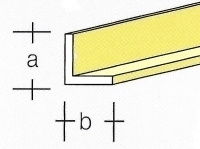 AE7746-16  Brass angle-profile 4,0 x 4,0MM  (3 x 33 cm)