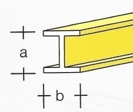 AE7749-10  Brass H-Profile  2,5 x 2,5MM  (3 x 33 cm)