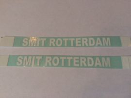 2 pieces bow text 10mm white:  SMIT ROTTERDAM