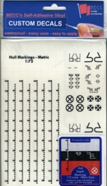 Diepgangmarkering METRIC "ZWART" 1:72