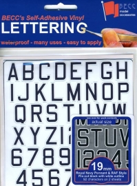 Number / Letter sheet*Pen RN*  height 19 MM