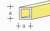 AE7741-01  Brass square socket  1,0x1,0MM  (3 x 33 cm)