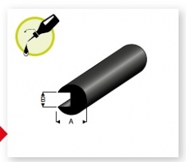 Rubber stootrand 104-33 (Rond ø8mm - 2mtr)