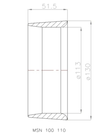 MSN 100 110 Straalbuis, geschikt voor schroef  Ø 110 mm