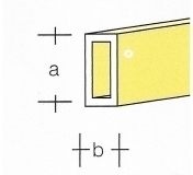 AE7741-26  Messing Rechthoek Koker 8,0x4,0MM  (3 x 33 cm)