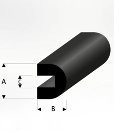 Rubber stootrand 6x5mm (104-72)