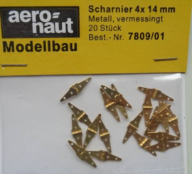 Messing Scharnier 4 x 14mm (7809/01)