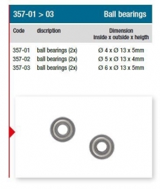 357-01 Ball bearing Ø 4 x Ø 13 x 5mm (2pcs.)