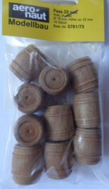 10mm Houten "TONNEN" 10 st.  (5781/60)