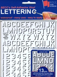 Number / Letter sheet*Pen US*  height 13 MM