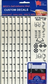 Diepgangmarkering METRIC "ZWART" 1:48