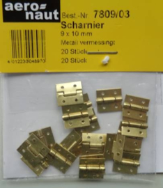 Brass hinges 9 x 12mm (7809/03)