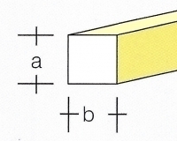 AE7743-12  Brass square 3,0MM  (1 Metre)