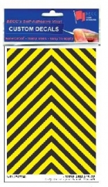 Vinylvel *ZWART / GEEL strepen* 1:12  (Chevron By)