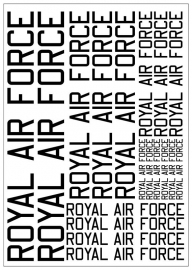 Text sheet *ROYAL AIR FORCE*  (RAFTEXT)