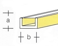 AE7747-64  Messing  Half U-Profiel  2,5 x 1,5MM  (1 Meter)