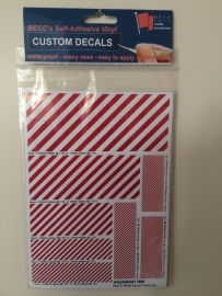 Vinyl sheet *red/ white stripes*  (Hazard01)