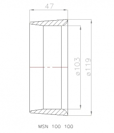 MSN 100 100 nozzle, suitable for screw Ø 100 mm