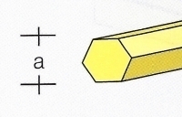 AE7742-71  Brass hexagon profile  2,0 MM  (3x 33 cm)