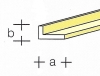 AE7746-52  Messing  L-Profiel  1,0 x 0,6MM  (3 x 33 cm)