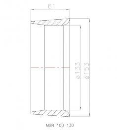 MSN 100 130 Straalbuis, geschikt voor schroef  Ø 130 mm