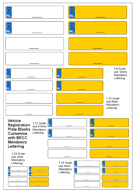 REFLECTERENDE Nummerplaten NL  1:8 tot 1:24 (NP BLANK)