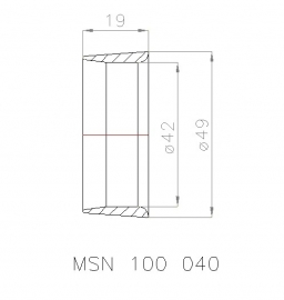 MSN 100 040 Straalbuis, geschikt voor schroef  Ø 40 mm
