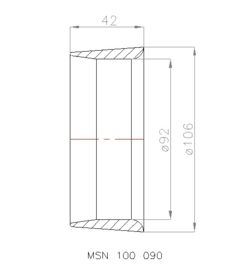 MSN 100 090 Straalbuis, geschikt voor schroef  Ø 90 mm