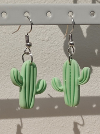 Oorhangers polymeer cactus pastelgroen