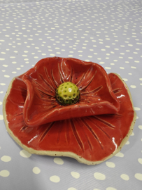 Klaproos in keramiek klein  - +/- 11 cm diameter