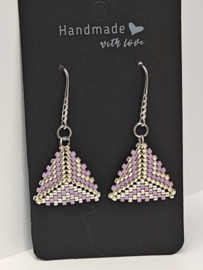 Oorhangers Miyuki triangle Soft Lilac